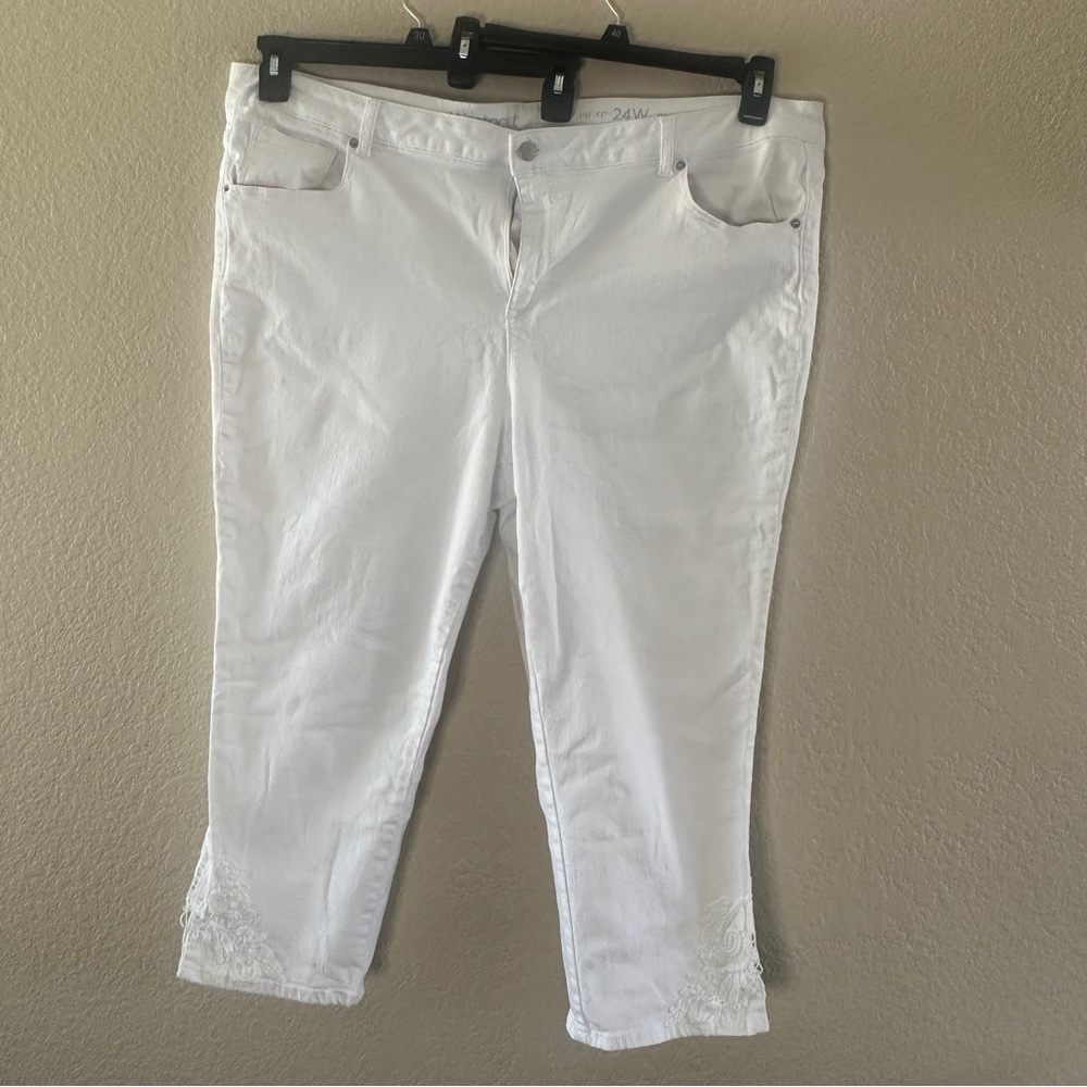 Westport Signature Fit Denim pants with Lace Ankle trim 24W